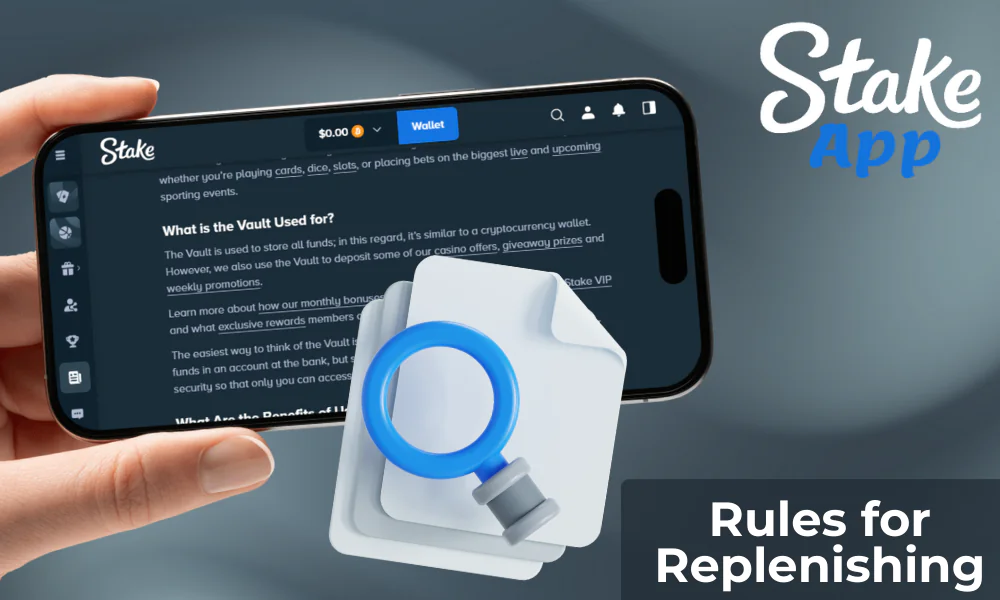 Rules for replenishing your account in the Stake app